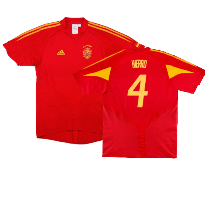 Spain 2004-06 Home Shirt (S) (Excellent) (Hierro 4)