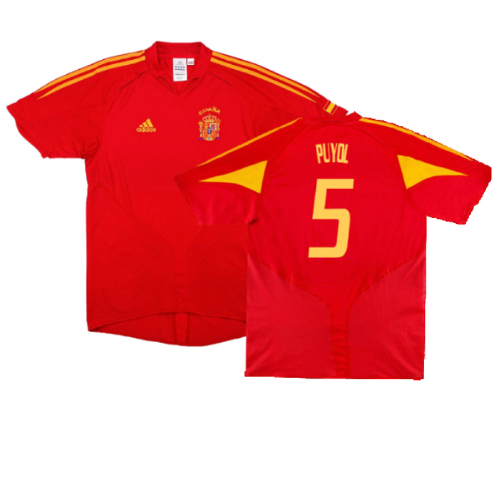 Spain 2004-2006 Home Shirt (L) (Fair) (Puyol 5)