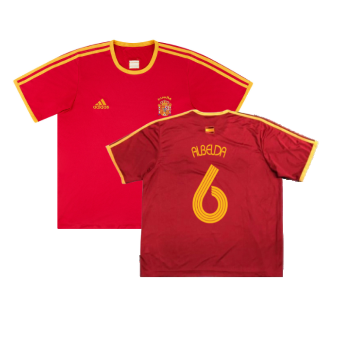 Spain 2006-07 Basic Home Shirt (L) (Very Good) (Albelda 6)