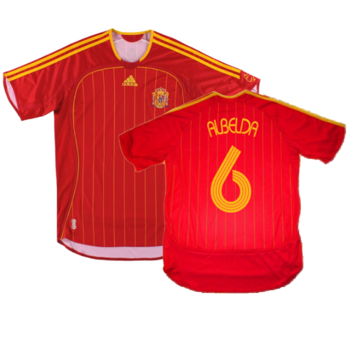 Spain 2006-08 Home Shirt (S) (Excellent) (Albelda 6)