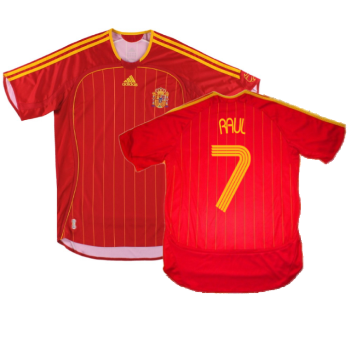 Spain 2006-08 Home Shirt (M) (Mint) (Raul 7)