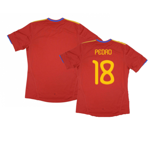 Spain 2010-11 Home Shirt (Excellent) (Pedro 18)_0