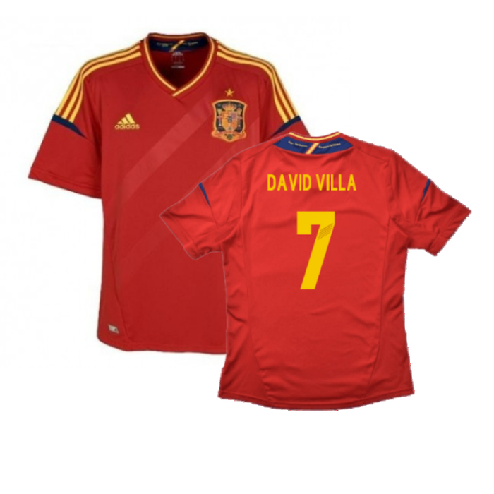 Spain 2012-13 Home Shirt (S) (Excellent) (David Villa  7)