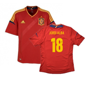 Spain 2012-13 Home Shirt (S) (Good) (Jordi Alba 18)_0