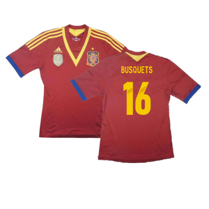 Spain 2013-14 Home Shirt (XL) (Excellent) (Busquets 16)_0