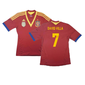 Spain 2013-14 Home Shirt (XL) (Excellent) (David Villa  7)_0