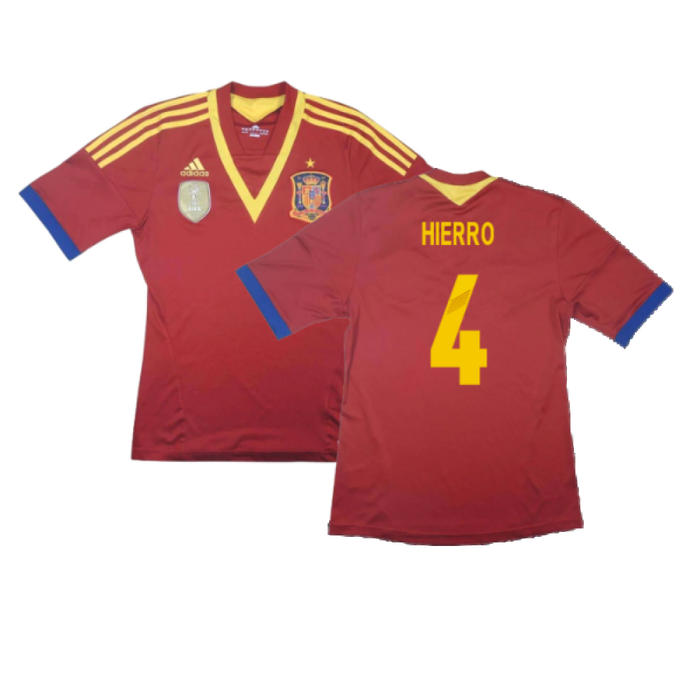 Spain 2013-14 Home Shirt (S) (Excellent) (Hierro 4)