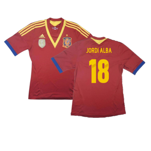 Spain 2013-14 Home Shirt (S) (Excellent) (Jordi Alba 18)_0