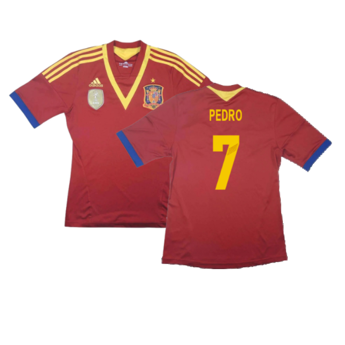 Spain 2013-14 Home Shirt (L) (Fair) (Pedro 7)