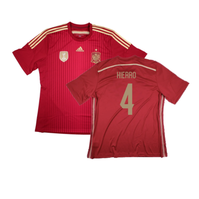 Spain 2014-2015 Home Shirt (World Cup Badge) (XL) (Excellent) (HIERRO 4)