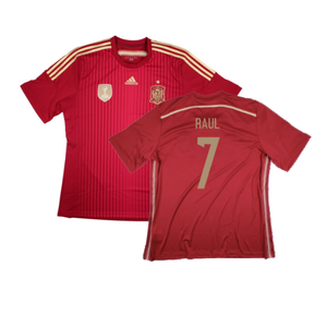 Spain 2014-2015 Home Shirt (World Cup Badge) (XL) (Excellent) (RAUL 7)_0