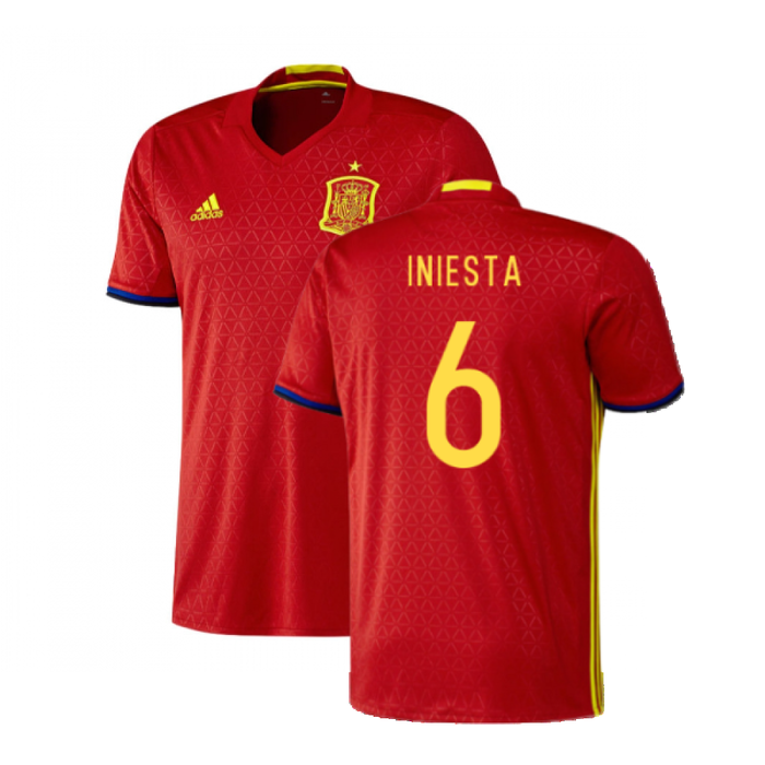 Spain 2016-17 Home Shirt (XS) (Excellent) (Iniesta 6)