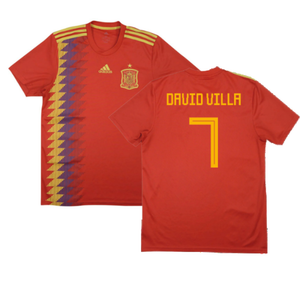 Spain 2018-20 Home Shirt (2XL) (David Villa 7) (Good)_0