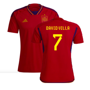 Spain 2022-23 Home Shirt (Womens XL-) (David Villa 7) (Mint)_0