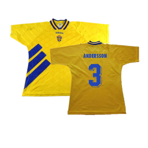 Sweden 1994-96 Home Shirt (Excellent) (Andersson 3)_0