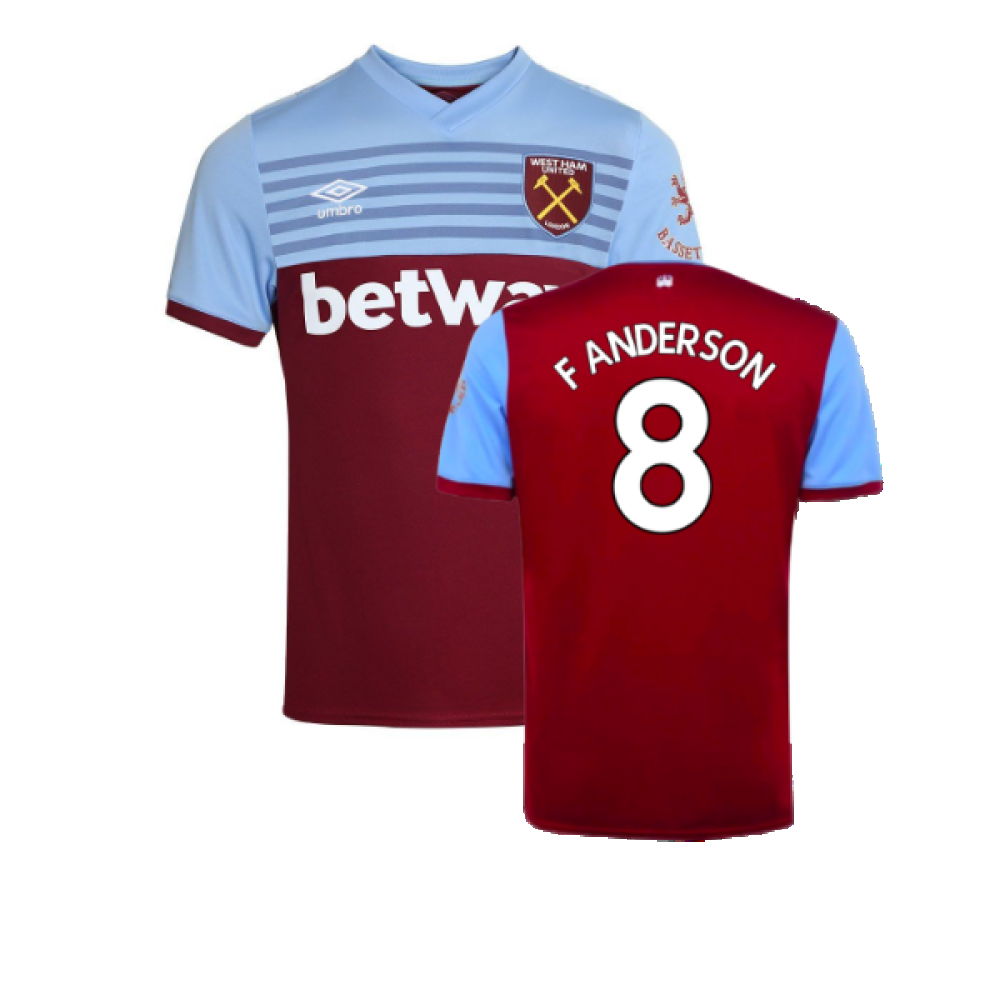 West Ham United 2019-20 Home Shirt (S) (Good) (F ANDERSON 8)_0