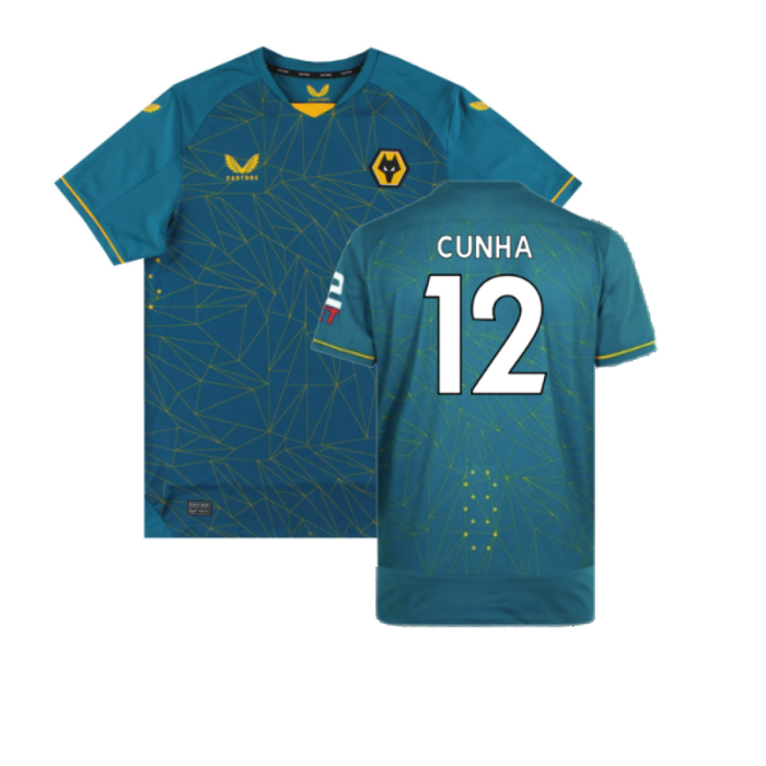 Wolves 2022-23 Pro Away Shirt (Sponsorless) (XXL) (Mint) (Cunha 12)