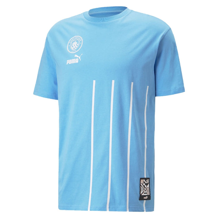 2022-2023 Man City FtblCulture Tee (Blue) (HAALAND 9)