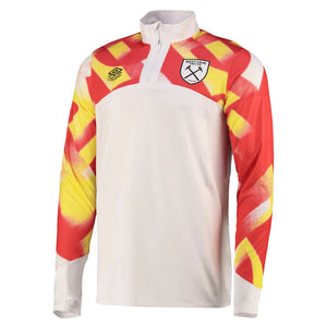 2022-2023 West Ham Warm Up Quarter Zip (S) - White_0