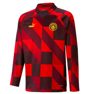 2022-2023 Man City Pre-Match Sweat (Red) - Kids_0