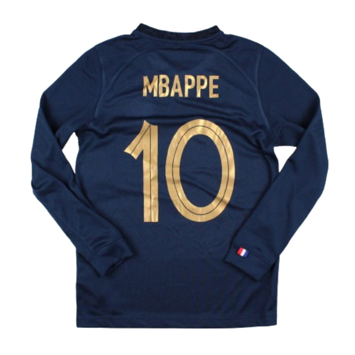 France 2022-2023 Home Long Sleeved Shirt - Kids (Mbappe 10) (MB) (Fair)